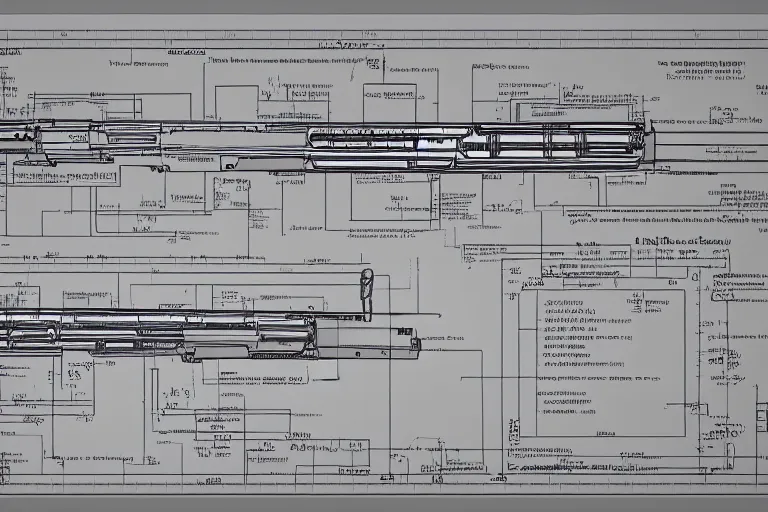 Prompt: alien gun blueprint schematics