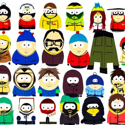 Prompt: DLSR of the characters from South Park as real life human beings