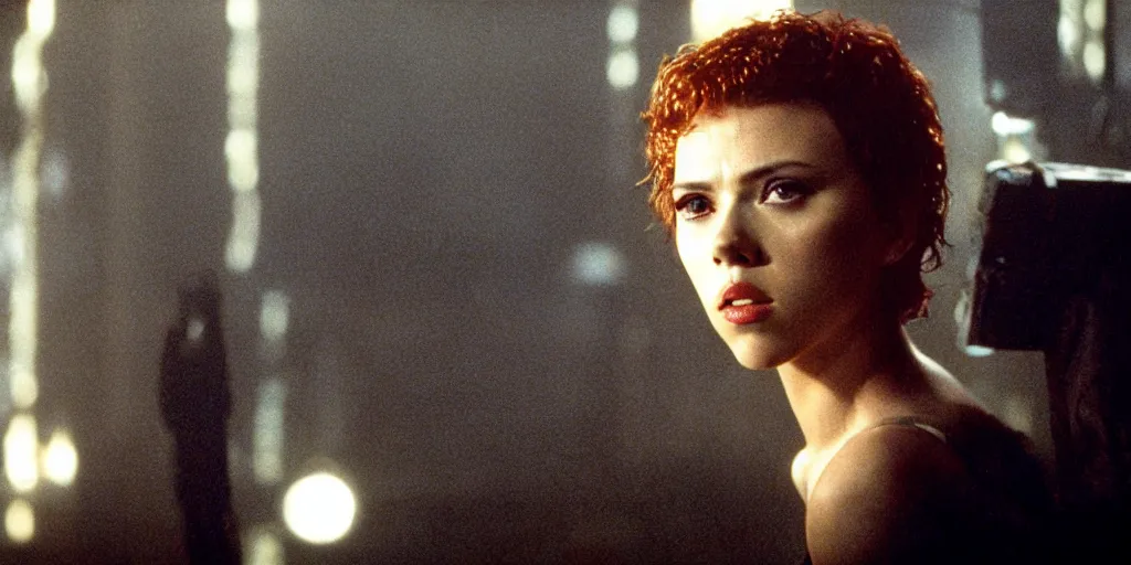 Image similar to Scarlett Johansson in a scene from Blade Runner