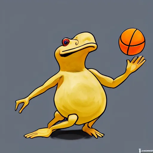 Prompt: a six foot tall anthropomorphic toad playing basketball, style of goya, painting, 4 k, artstation, ultra realistic, dynamic lighting, dynamic shadow