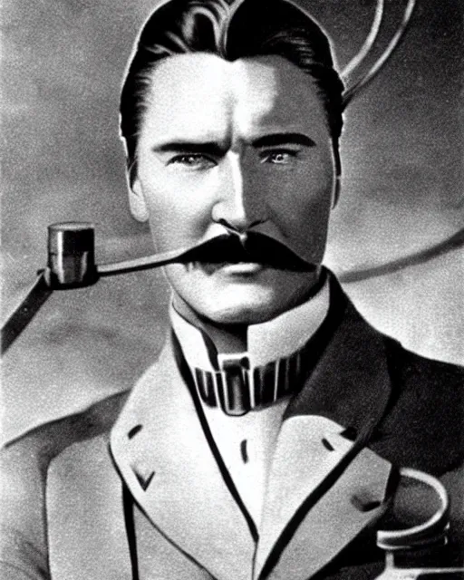 Prompt: Errol Flynn as a scientist. 1980s dystopian Soviet Russia, propaganda screens. Unreal engine, fantasy art by Jean-François Millet. Faithfully depicted facial expression, perfect anatomy global illumination, radiant light, detailed and intricate environment