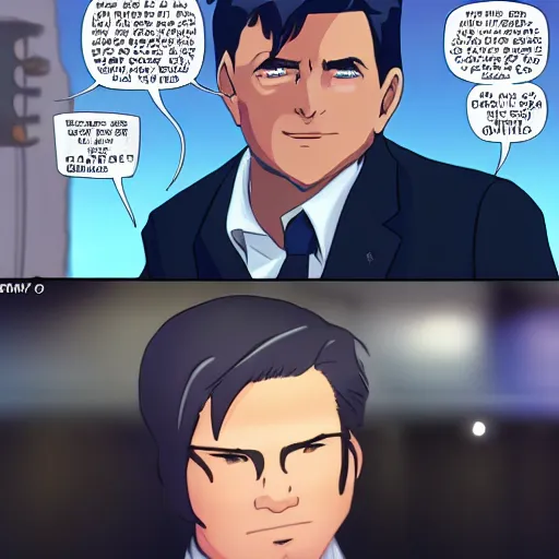 Image similar to sean hannity runs fox news ， by makoto shinkai