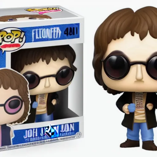 Image similar to john Lennon as a funko pop head, HD, high resolution, hyper realistic, 4k, intricate detail