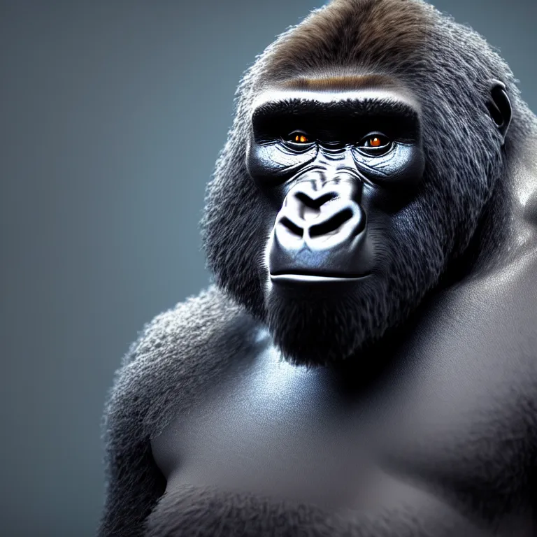 Prompt: a cinematic shot of a gorilla made of yogurt, yogurt, yogurt, octane render, volumetric lighting, nvidia raytracing demo, by Andy Thomas, Mario Martinez, Daniel Mirante, Gustave Dore, Artstation, CGsociety, masterpiece