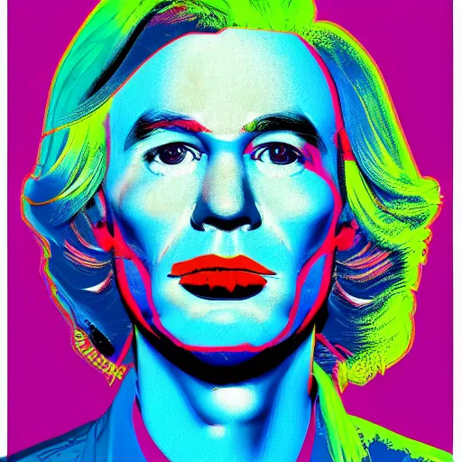 Image similar to an extremely psychedelic portrait of andy warhol as kenye west, surreal, lsd, face, detailed, intricate, elegant, lithe, highly detailed, digital painting, artstation, concept art, smooth, sharp focus, illustration,