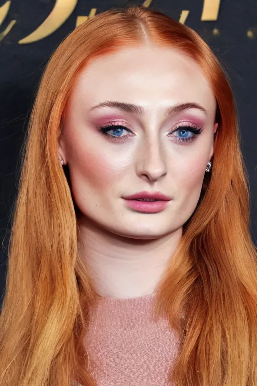 Prompt: Sophie Turner, up close