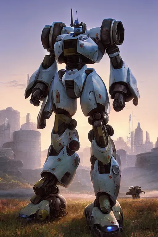 Image similar to mechwarrior 5 : mercenaries mech megaman transformer robot boss tank engine game octane render, 4 k, hd 2 0 2 2 3 d cgi rtx hdr style chrome reflexion glow fanart, global illumination ray tracing hdr fanart arstation by ian pesty by jesper ejsing pixar and disney unreal zbrush central hardmesh