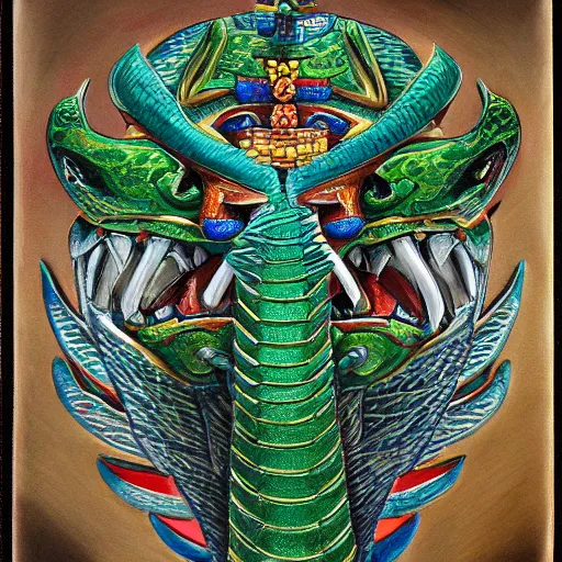 Prompt: realistic depiction of the mayan god quetzalcoatl, hd,