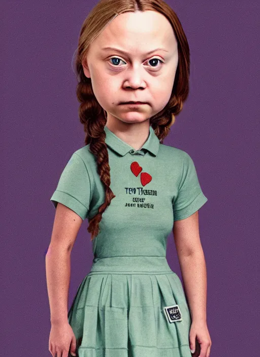 Prompt: greta thunberg as a mark ryden doll, detailed digital art, trending on Artstation