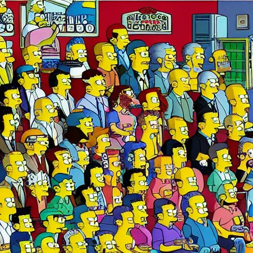 Image similar to simpsons, where's waldo, 3 d, n 6 4