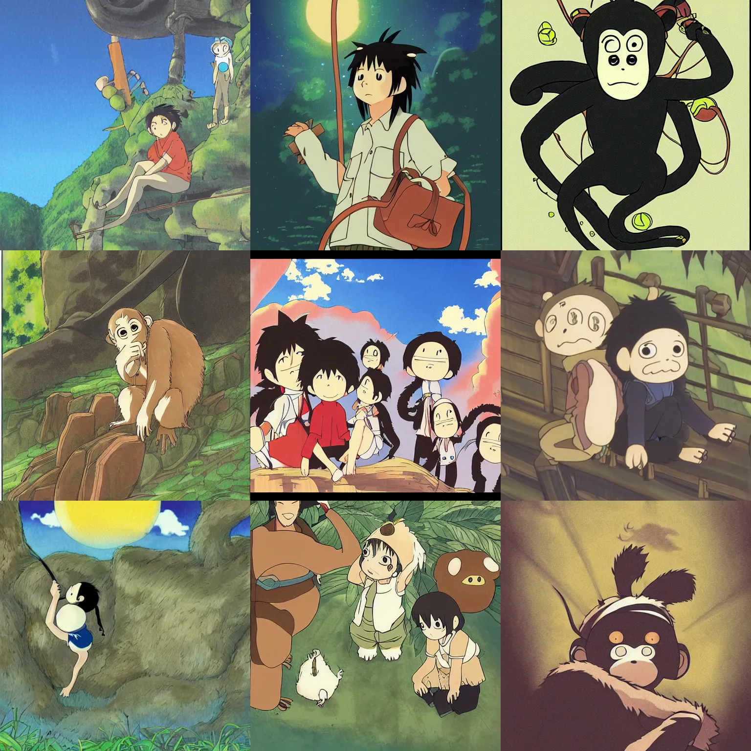 Prompt: Monkey by Studio Ghibli, trending on pixiv