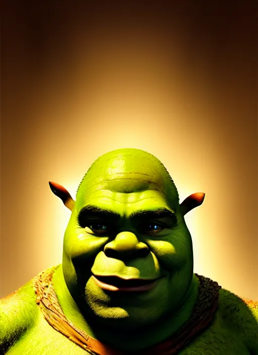Image similar to portrait of shrek, intricate, elegant, glowing lights, highly detailed, digital painting, artstation, concept art, sharp focus, illustration, art by wlop, mars ravelo and greg rutkowski