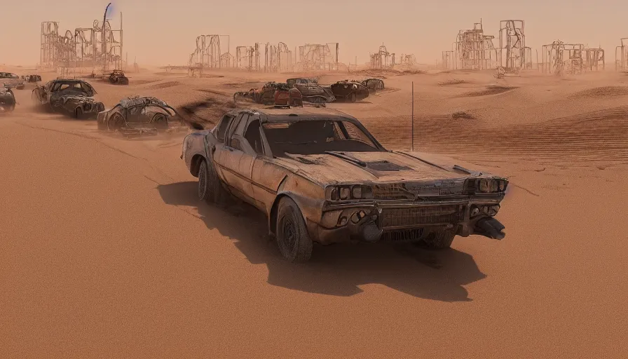 Image similar to washington dc in mad max, tons of sand, sandstorm, sand dunes, hyperdetailed, artstation, cgsociety, 8 k