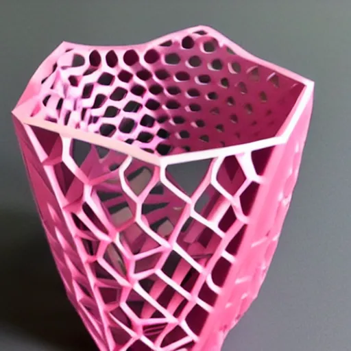 Image similar to 3d printed hexa vase, Voronoi, parametric design