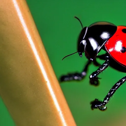 Image similar to ladybug with metal prosthetic limbs