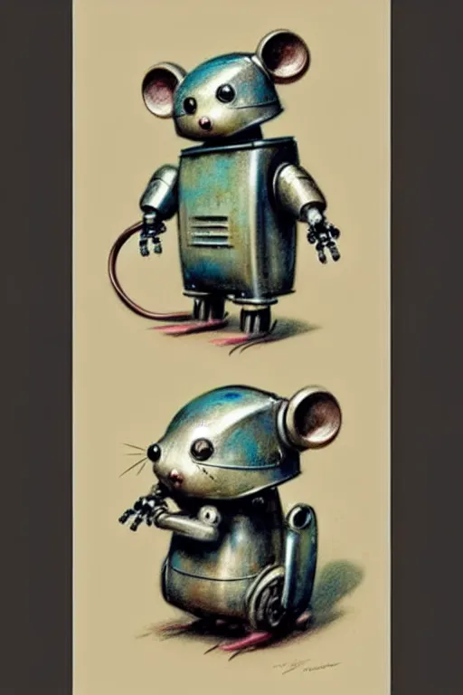 Image similar to ( ( ( ( ( 1 9 5 0 s retro robot mouse. muted colors. ) ) ) ) ) by jean - baptiste monge!!!!!!!!!!!!!!!!!!!!!!!!!!!!!!