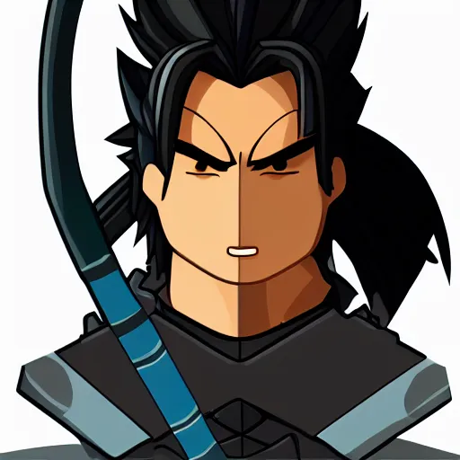 Prompt: yasuo vector, icon, high res, colour,