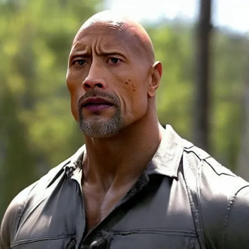 Image similar to Dwayne Johnson in The Walking Dead 4K quality super realistic