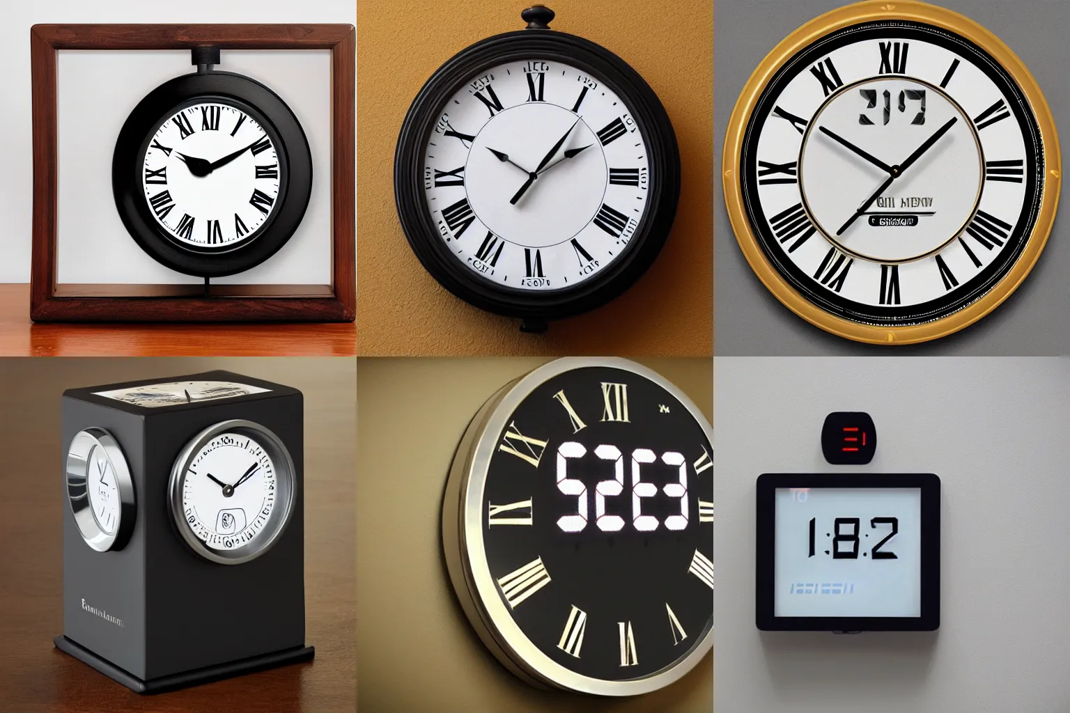 Prompt: digital clock with roman numerals