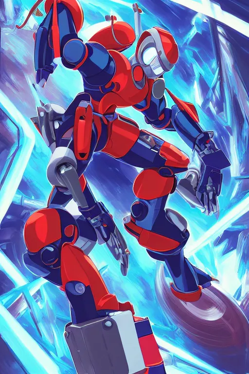 Image similar to robot ninja mask helmet megaman x zero rockman 2 0 2 2 switch game boss legacy collection fanart artsation, art gta 5 comics, behance hd by jesper ejsing, by rhads, makoto shinkai and lois van baarle, ilya kuvshinov, rossdraws global illumination ray tracing