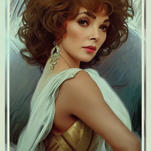 Prompt: amazing lifelike award winning pencil illustration of Joan Collins Dynasty trending on art station artgerm Greg rutkowski alphonse mucha cinematic