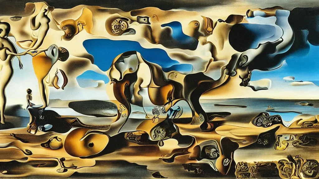 Prompt: the newest masterpiece of salvador dali, it is called ; time doesn't exist