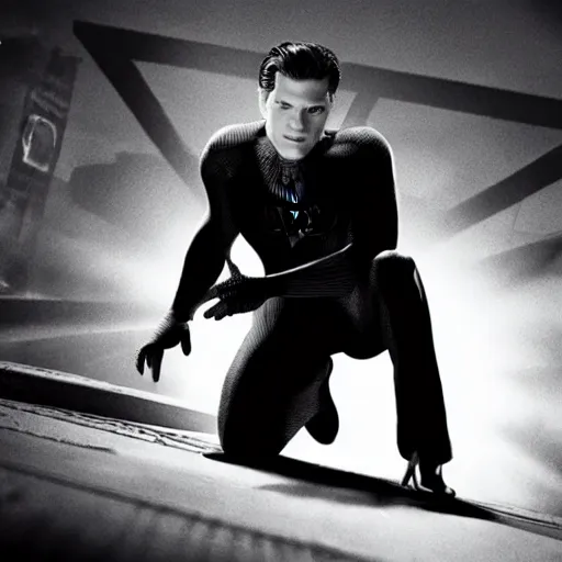 Image similar to film noir spider - man still