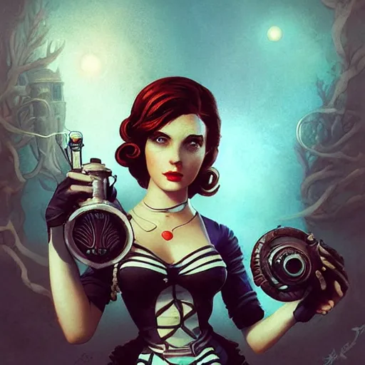 Image similar to lofi underwater bioshock beach model portrait, Pixar style, by Tristan Eaton Stanley Artgerm and Tom Bagshaw.