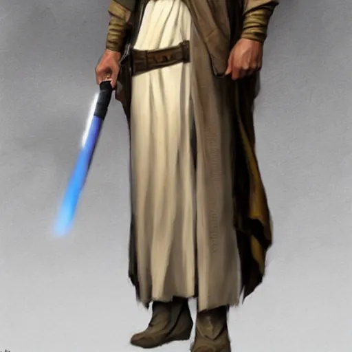Prompt: a jedi full body shot concept art by Doug Chiang cinematic concept art, realistic painting, high definition, digital art, matte painting, symmetrical, very detailed, realistic, dramatic lighting, cinematic, establishing shot, extremly high detail, photo realistic, cinematic lighting, post processed, concept art, artstation, matte painting, concept art by Doug Chiang-n 9