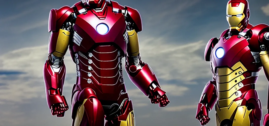 Image similar to a very high resolution image of ironman. from an episode of the office. photorealistic, photography