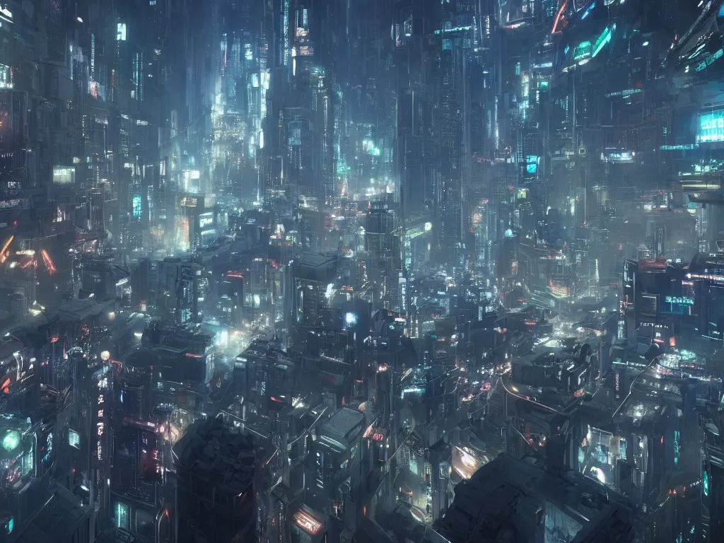 Prompt: the city on the circuit board, amazing futuristic, scientific and technological sense. cinematic lighting, hyperdetailed, extra wide, japanese animation, greg rutkowski, james gurney, johannes voss.