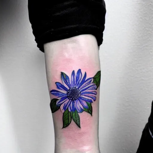 Image similar to great tattoo watercolor cornflower