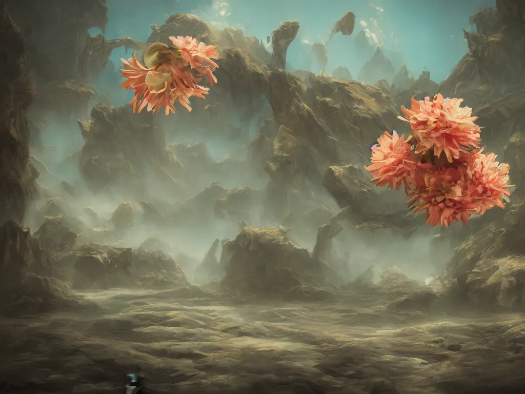 Image similar to retro painting of surreal waiim flower, by bryen frost, highly detailed, hyperrealism, excellent composition, cinematic concept art, dramatic lighting, trending on artstation