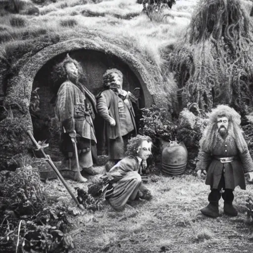 Prompt: photo of Hobbits on a city