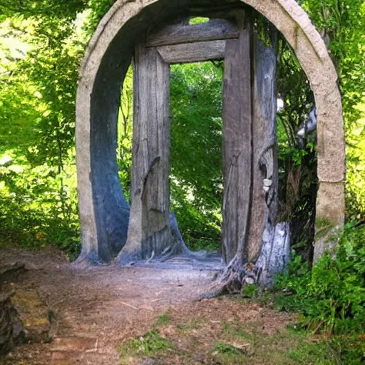 Prompt: a portal leading to a fantasy world full of things to explore