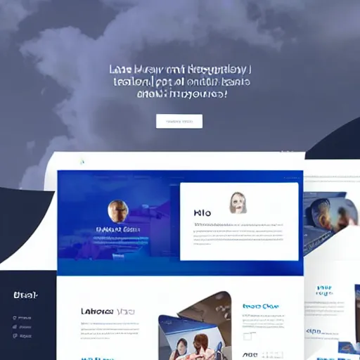 Image similar to a saas landing page template designed by davinci 4 k detailed