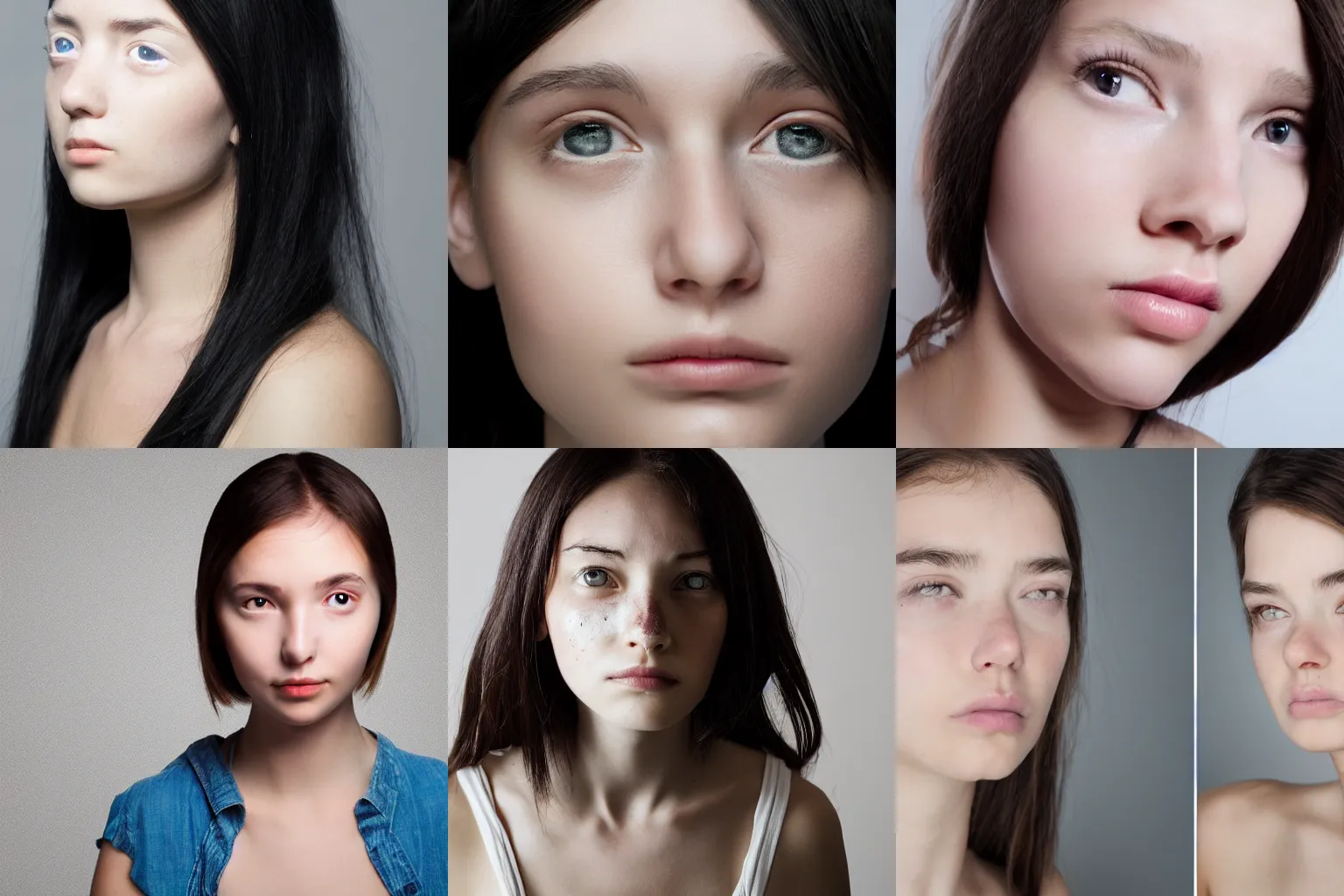 Prompt: human face girl 24yo studio light