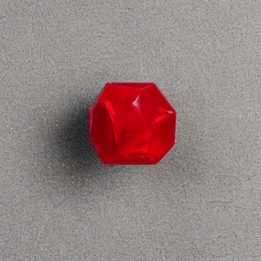 Prompt: sceptred quartz spheres on a red cube