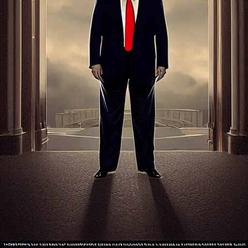 Image similar to Donald Trump is a nightmare turd in a suit, dramatic lighting, cinematic, establishing shot, extremly high detail, photorealistic, cinematic lighting, artstation, style by James Gurney