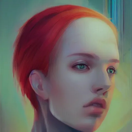 Prompt: a tetris head, by ross tran, oil on canvas