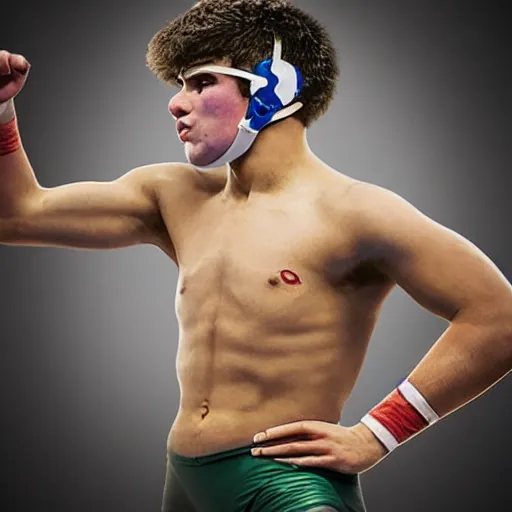 Image similar to “a realistic detailed photo of a college wrestler called Daton Fix”