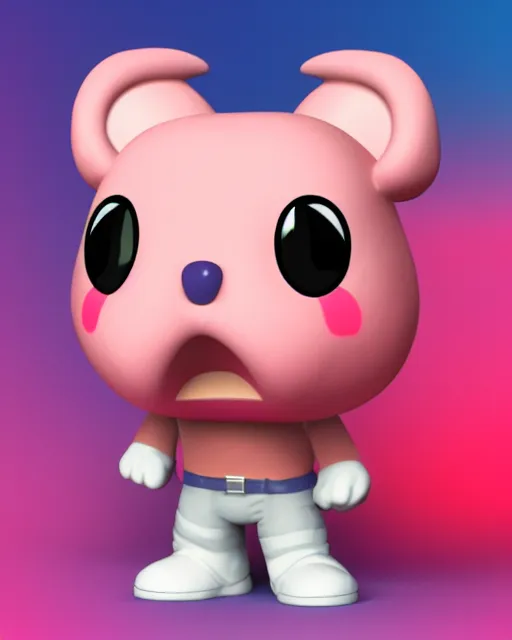 Image similar to full body 3d render of Kirby as a funko pop, studio lighting, white background, blender, trending on artstation, 8k, highly detailed