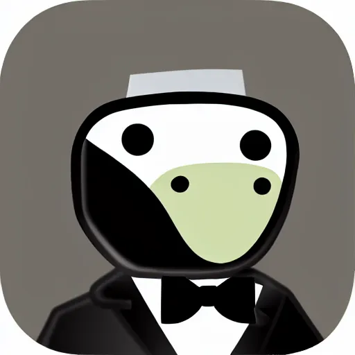 Image similar to salamander in a tuxedo, character icon