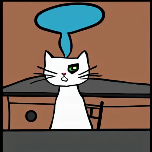 Prompt: a visibly stupid cartoon cat