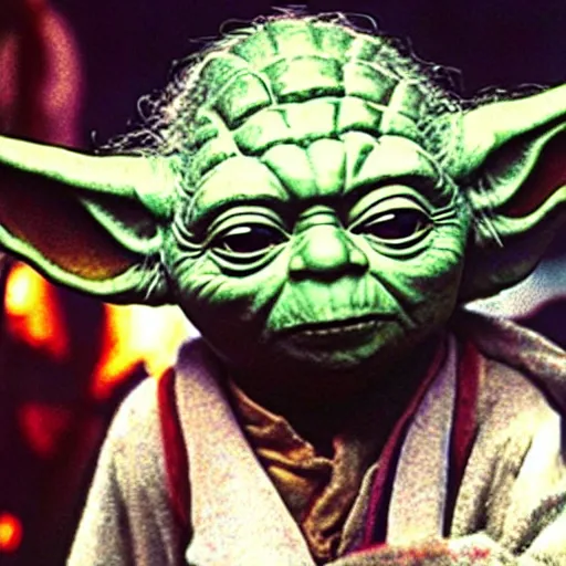 Image similar to yoda performing at woodstock