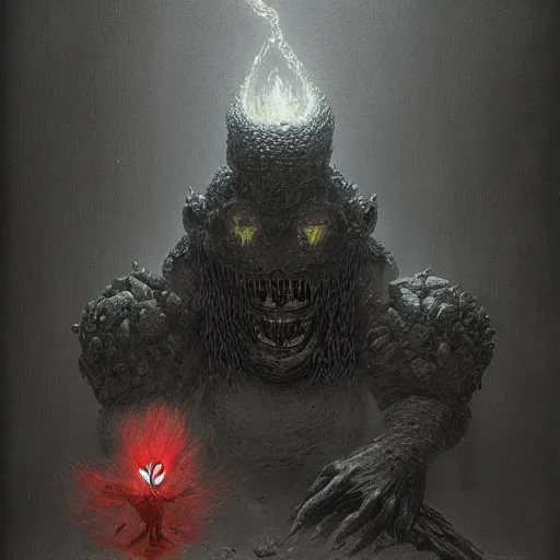 Image similar to super mario as a dark souls boss by zdzisław beksiński