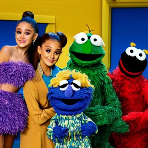 Prompt: ariana grande in a sesame street 4k