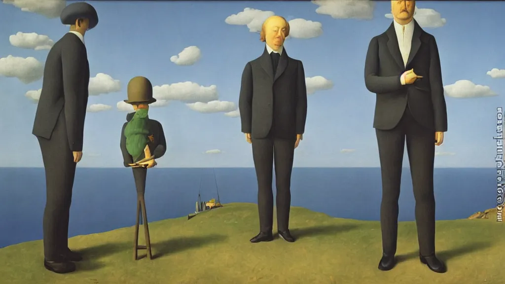 Image similar to the travels of Gulliver by Magritte