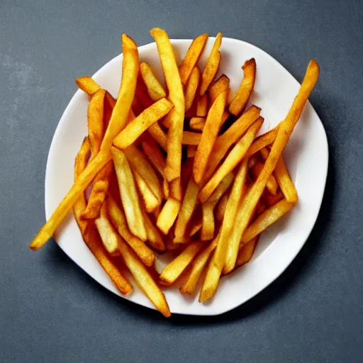 Prompt: fries on a plate
