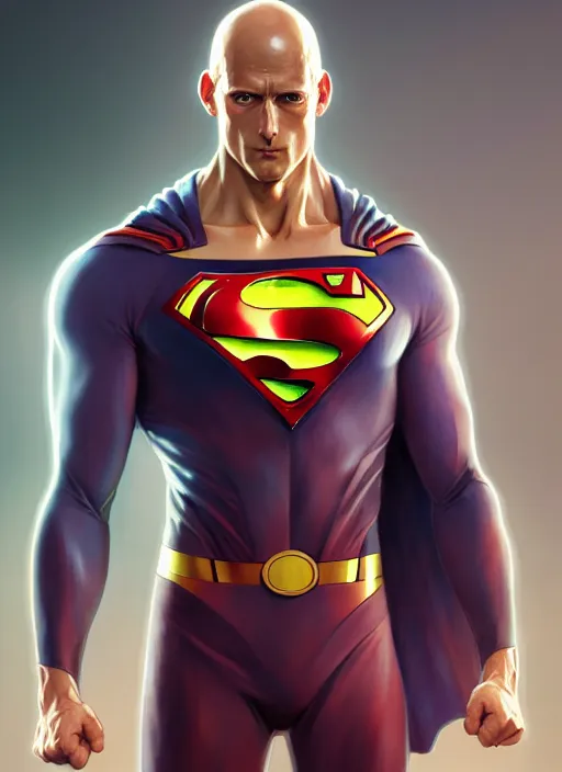 Image similar to ultra realistic illustration, handsome saitama. superman suit, intricate, elegant, highly detailed, digital painting, artstation, concept art, smooth, sharp focus, illustration, art by artgerm and greg rutkowski and alphonse mucha and wlop, 8 k, hd